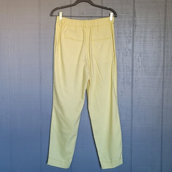 Express Linen Blend Pleated Ankle Super High-Rise Pants. Size S - Picture 4 of 12